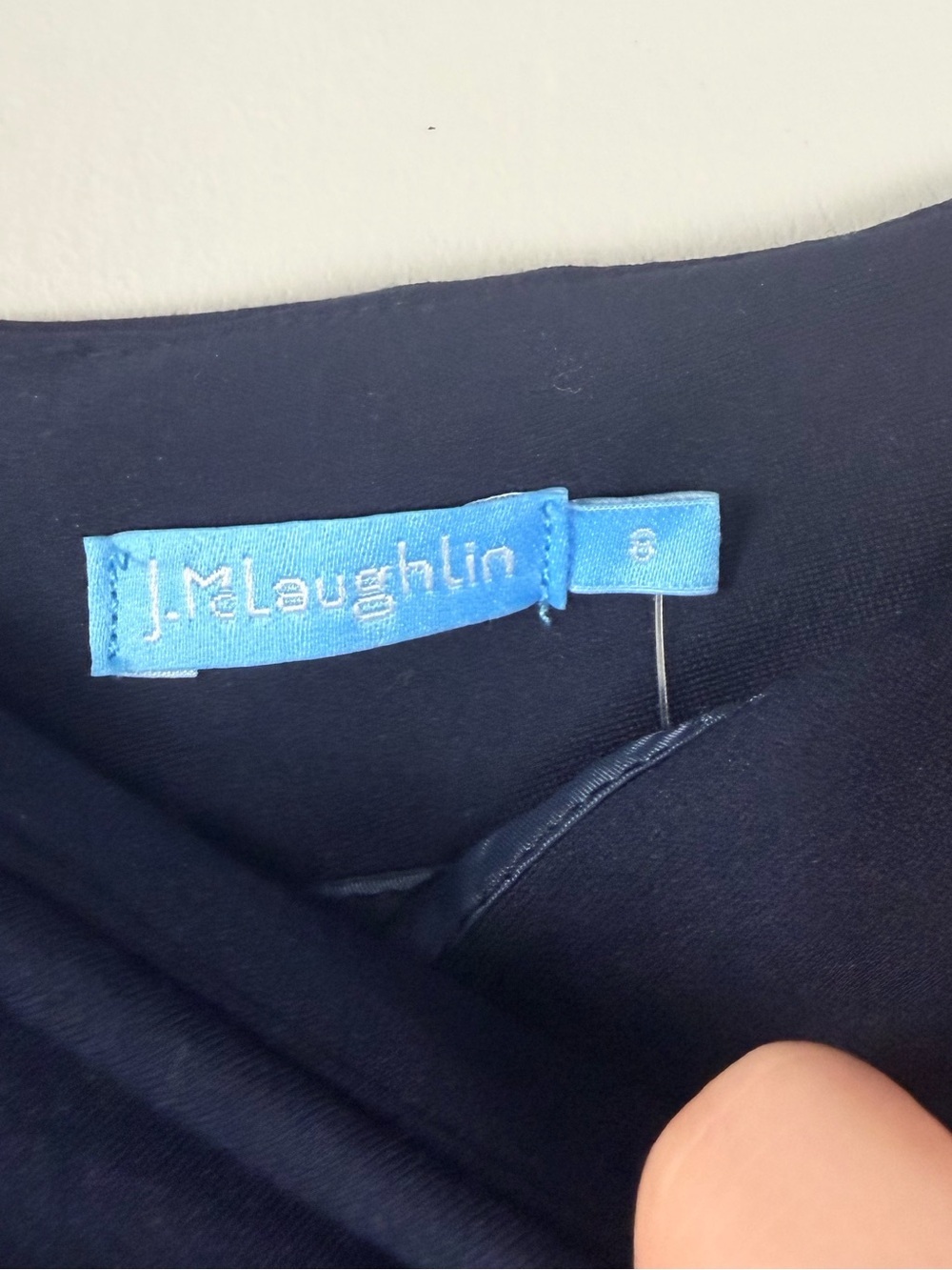 New J.McLaughlin parkhurst navy side ruched workwear skirt size 8 - Picture 3 of 8